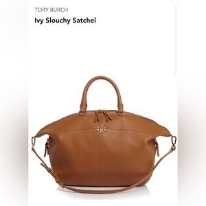 Tory Burch Brown Leather Satchel with Detachable Strap